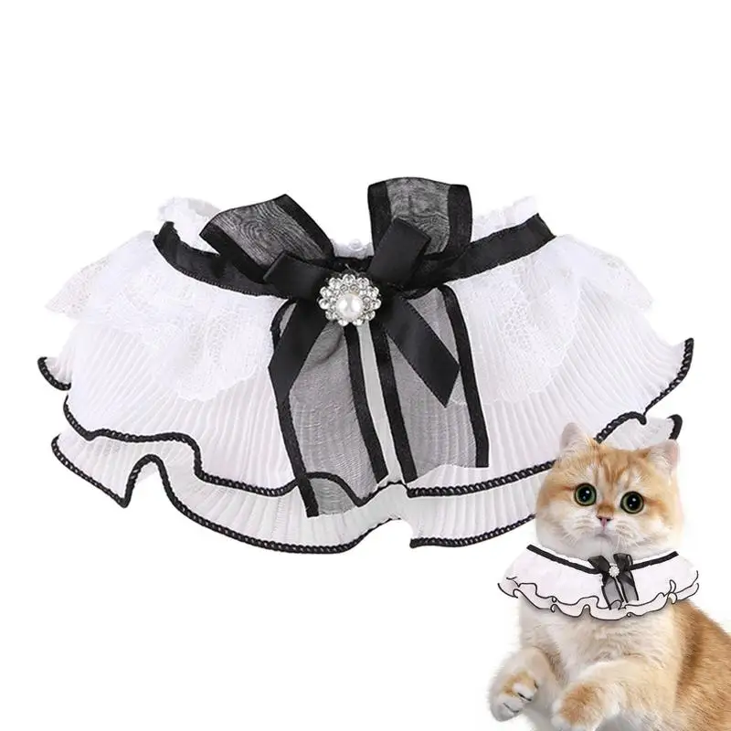 Pet Dog Bandana Bib Stylish Puppy Bow Neck Scarf Lace Bowknot Collar Cat Dress Up Accessories Necklace Necktie for cats Dogs