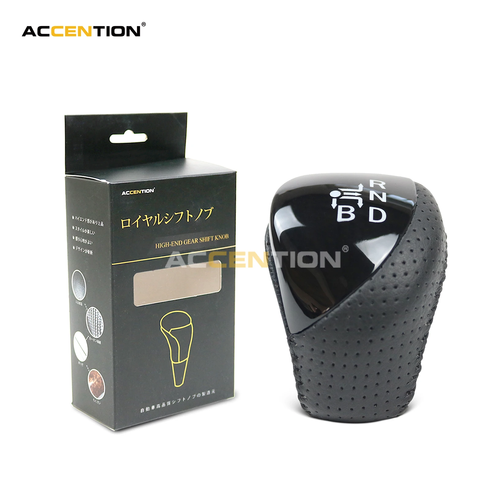 

RHD Punched Leather Piano Black Car Gear Shift Knob For Toyota Prius Plug-in Hybrid 2009-2014