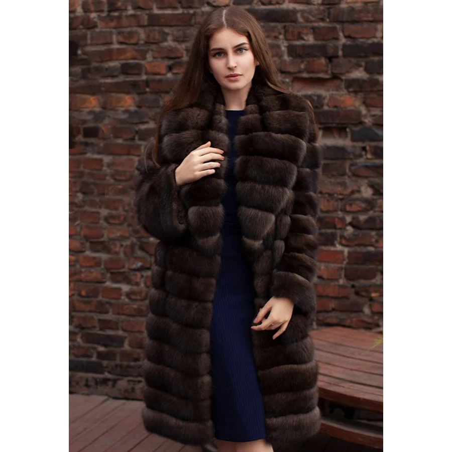 

Furs Coat Womens Natural Fox Fur Jacket Large Lapel Winter Jackets Genuine Fur Coat Luxury New Outerwears