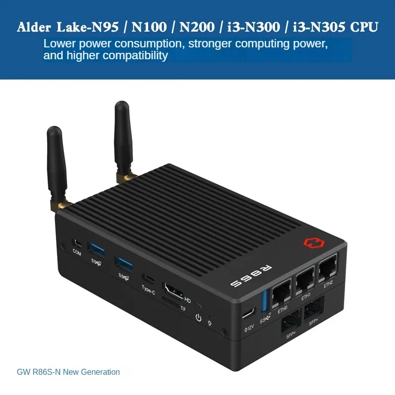 New R86S-N Mini Router 12th Generation Intel N100 N305 10G 10 Gigabit WiFi 6 Gigabit 2.5G