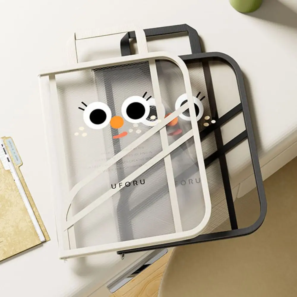 Durable High-capacity Book Storage Bag Transparent Waterproof Portable File Bag Dustproof Foldable Handheld Bag School