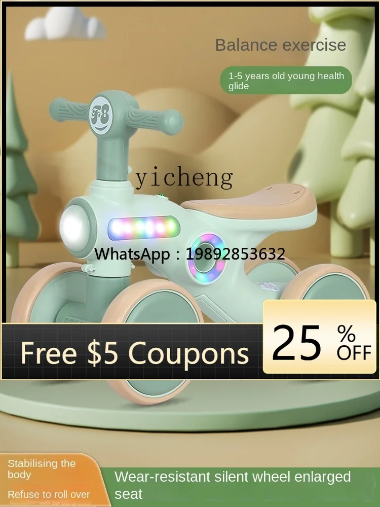 ZZ Balance Bike (for Kids) 1 1 1 3 Years Old Infants Baby Walker No Pedal Sliding Child Four-Wheel Sliding Luge