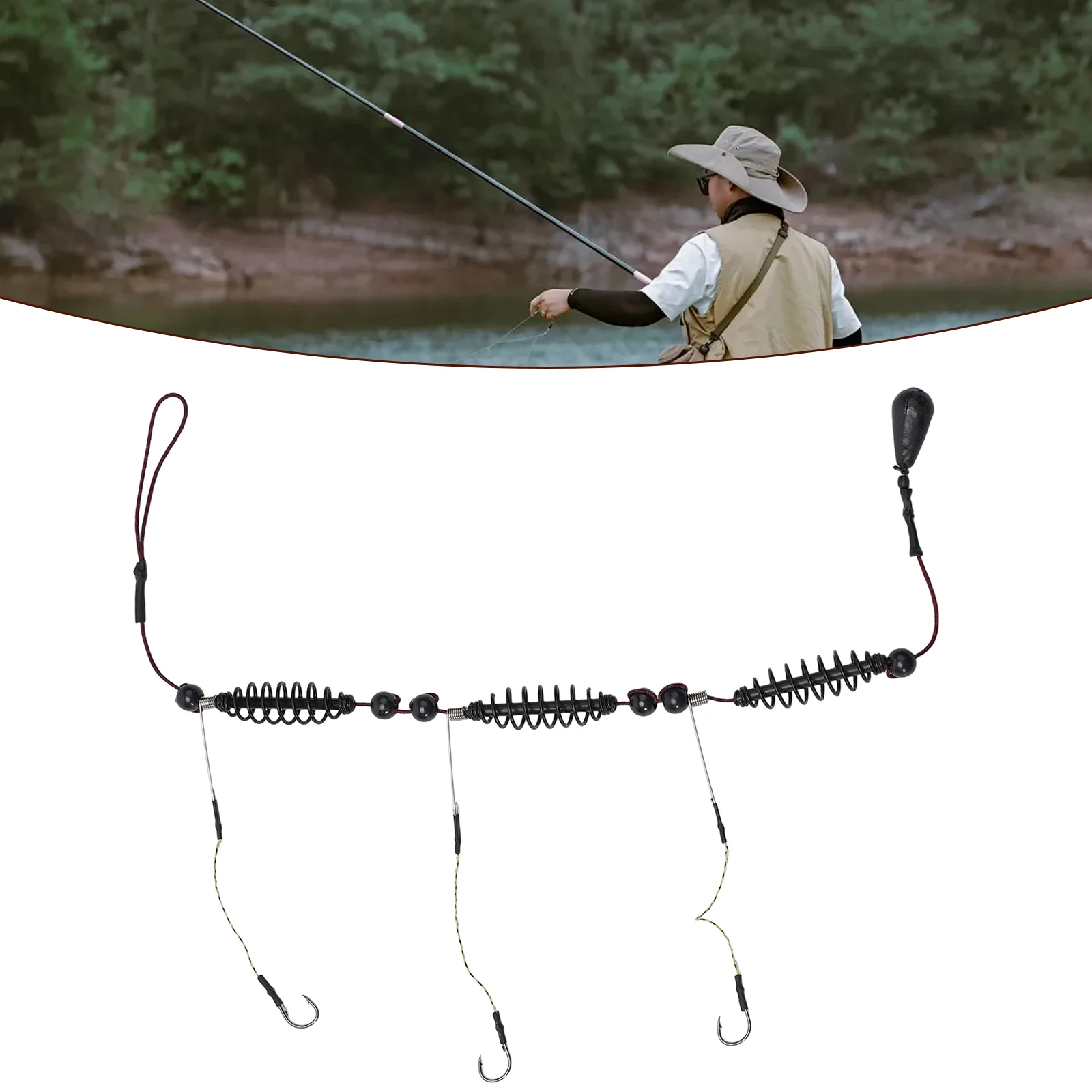 1 stücke Bereit Gebunden Angelgerät Angelhaken Künstliche Köder Käfig Set Angeln Feeder Schwenk Linie Fisch Feeder Angeln Werkzeug