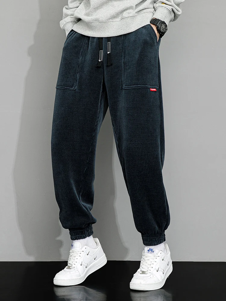 Plus Size 8xl New Men's Sweatpants Baggy Joggers Fashion Corduroy Hip Hop Streetwear Harem Pants Men Casual Loose Big Trousers