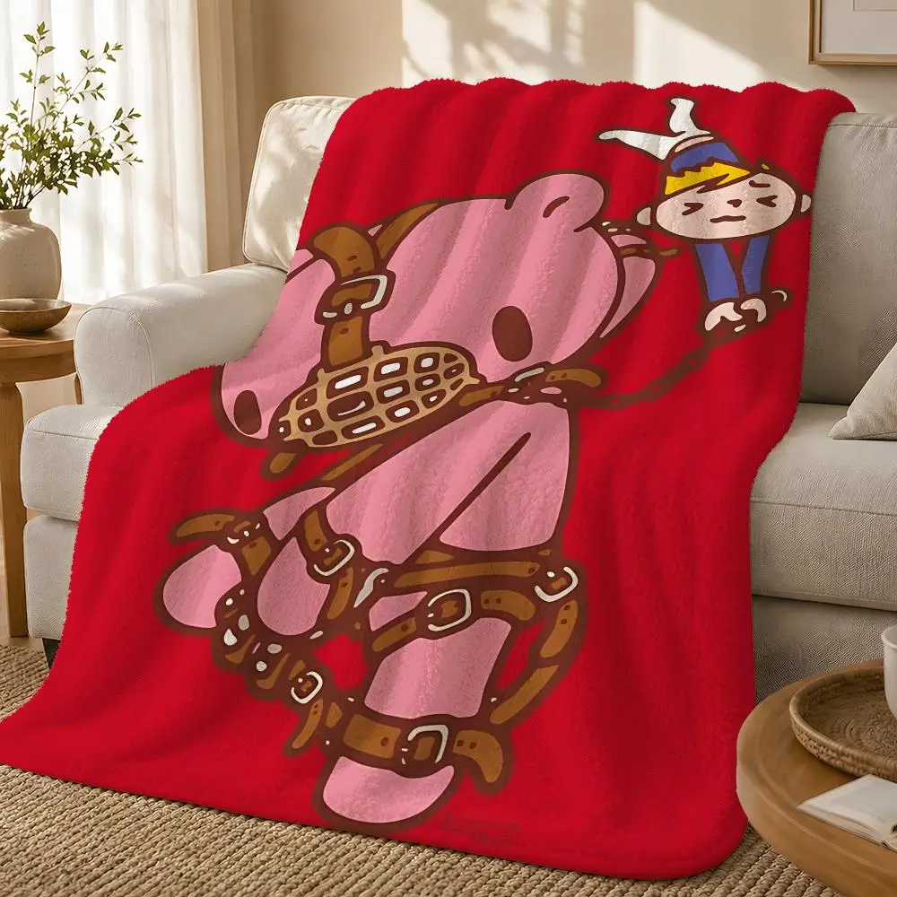 Cartoon G-gloomy Bear Throw 1pc Flannel Blanket Soft Lightweight Warm Cozy For Bedroom Sofa Bed