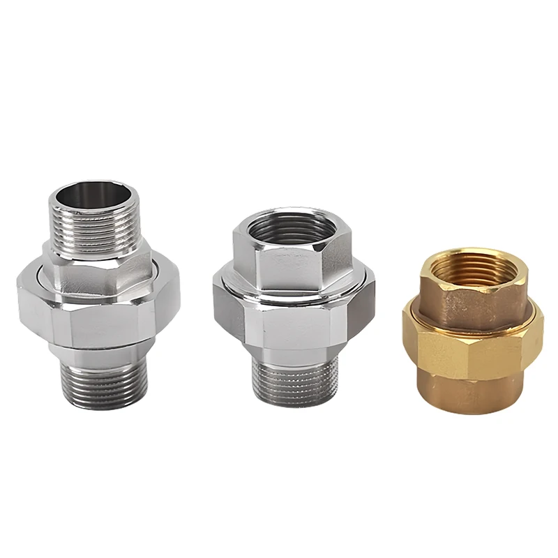 Brass Electroplated Swivel Union Joint Coupling 1/8
