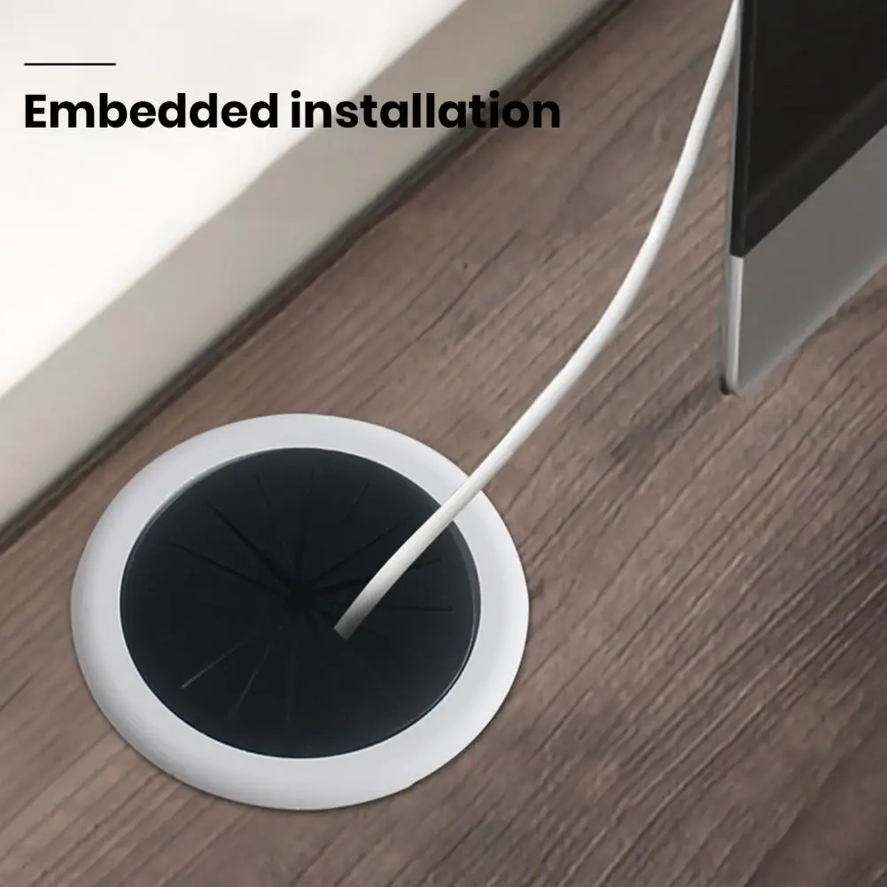 Desk Threading Box Plastic Decorative Cover for Computer Desk Threading Hole Round Rice-shaped Plate for Desktop Opening Wire