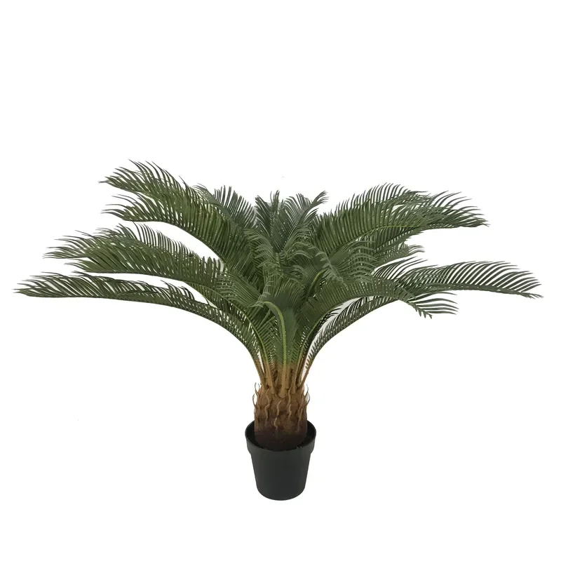 Artificial Cycas Sago Bonsai Plant for Home Decor Cycas Revoluta Handicraft Palm Tree with Pot