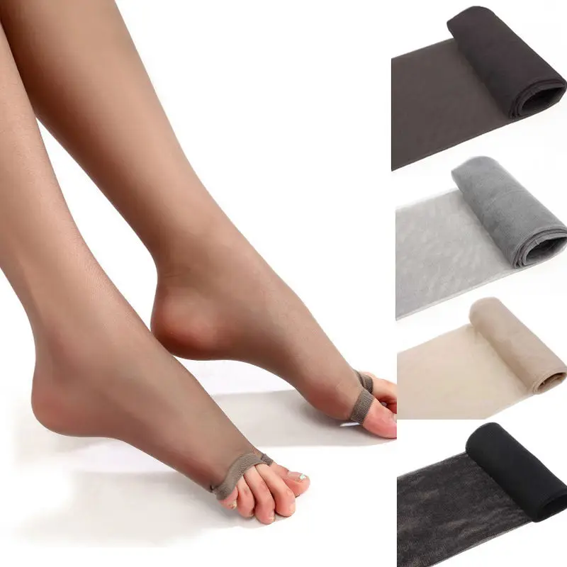 1PC Women's Open Toe Summer Ultra Thin High Elastic One Size Pantyhose Sexy Sheer Slim Fit Tights Meat Color Pantyhose 4 Colors