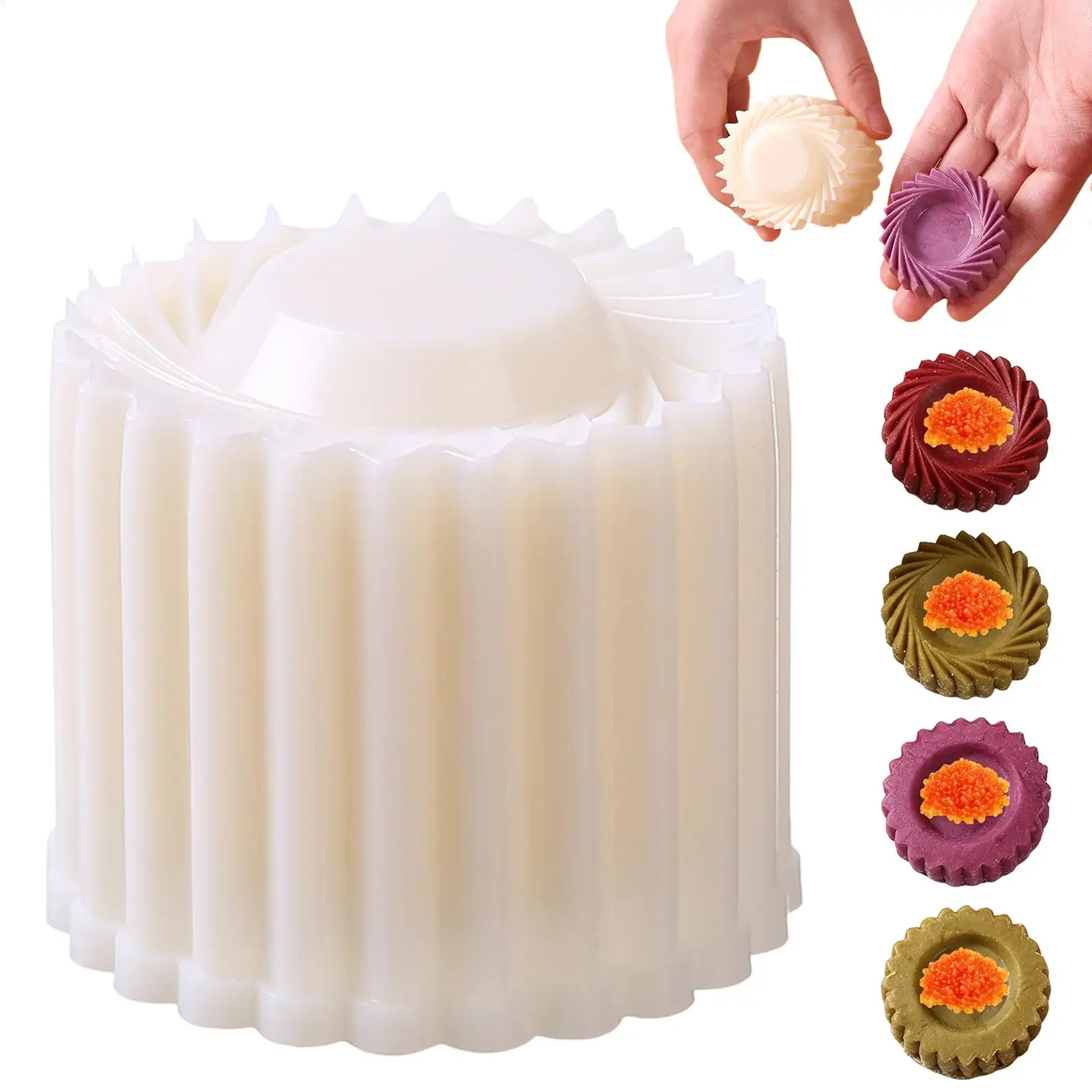 1PC Push Down Pastry Mold Set Double Ended Mooncake Press for Cookies Mung Bean Cakes, Detachable ABS Baking Stamps