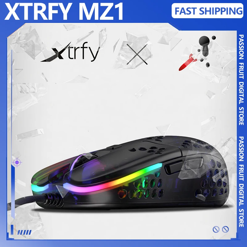 

NEW Xtrfy MZ1 Xtrfy MZ1 Wired Gaming Mouse Lightweight RGB Backlight FPS Rechargeable 3370 Chip GM8.0 Microswitch Custome Mouse