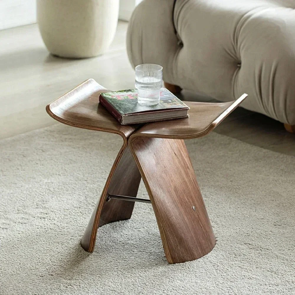 

Ash Plywood Butterfly Stool Living Room Bedroom Wooden 4 Colors Natural/Black/Walnut Coffee Table Display Stools Home Furniture