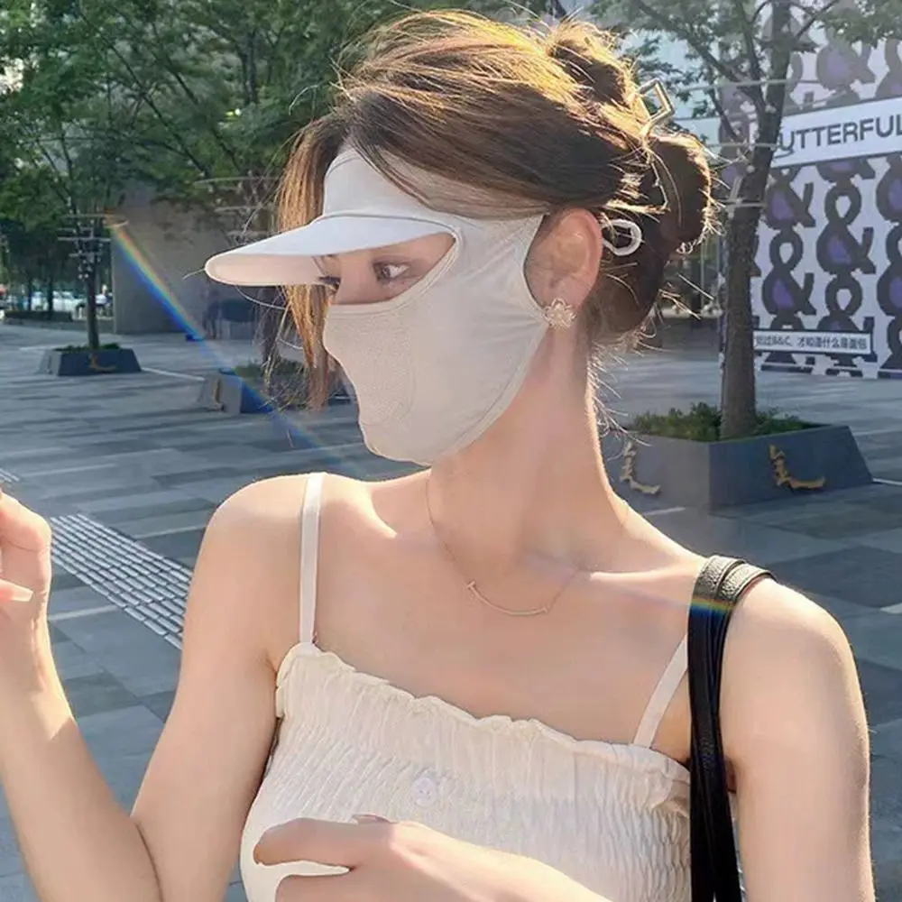 

Fashion Ice Silk Sun Protection Mask UPF50+ Full Face Anti-UV Neck Scarf Dustproof Neck Protection Sunshade Face Mask Cycling