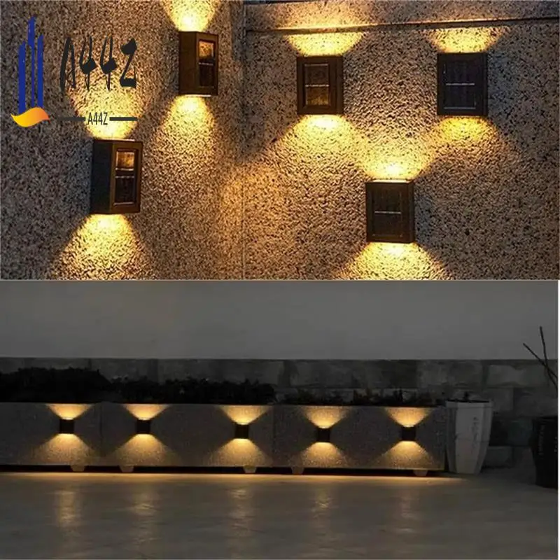 

A44Z-4 шт. солнечный светодиодный светильник, уличный водонепроницаемый световой светильник вверх и вниз, настенный точечный светильник, лестница, забор, украшение сада