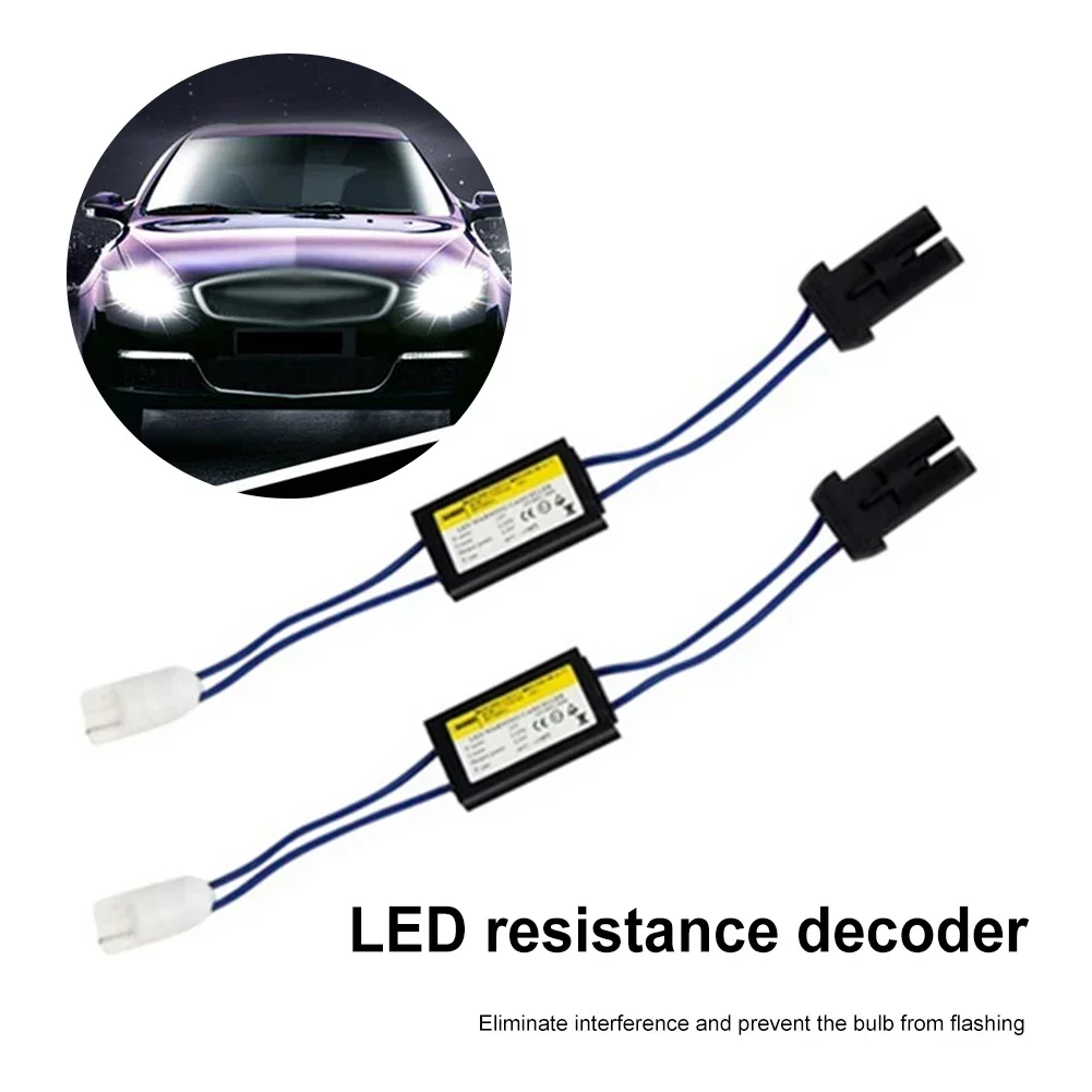 2pcs Car Lights Canbus Cable Warning Canceller Decoder T10.W5W LED Warning Canceller Eliminates Light Faults Plug and Play