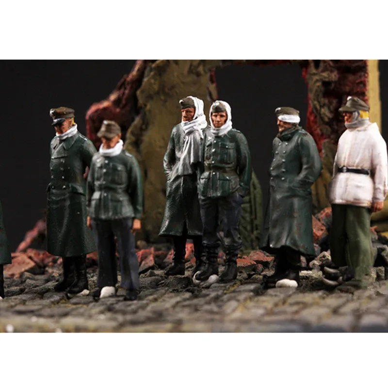 1:72 Scale Model 8 Pcs Realistic Action Figure Soviet Soldiers East line Doll Toys DIY Scene Accessory Collection Display Gifts