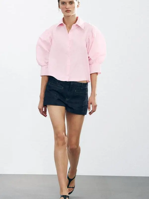 

Повседневная ort Sve irt French Sle Свободный крой из шелковой марлевой ткани с отложным воротником и пуговицами, женская летняя мода