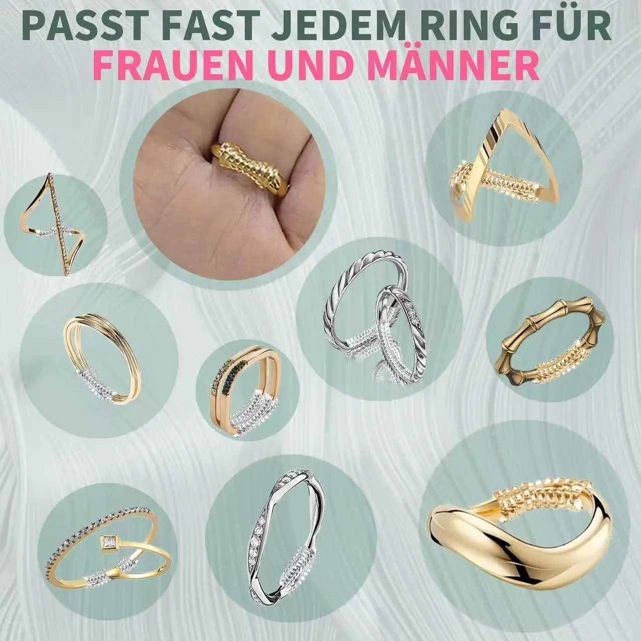 6pcs/lot Guard Tightener Reducer Resizing Tool Transparent Spiral Based Ring Tools Spring Coil Ring Size Adjuster For Jewelry view 2