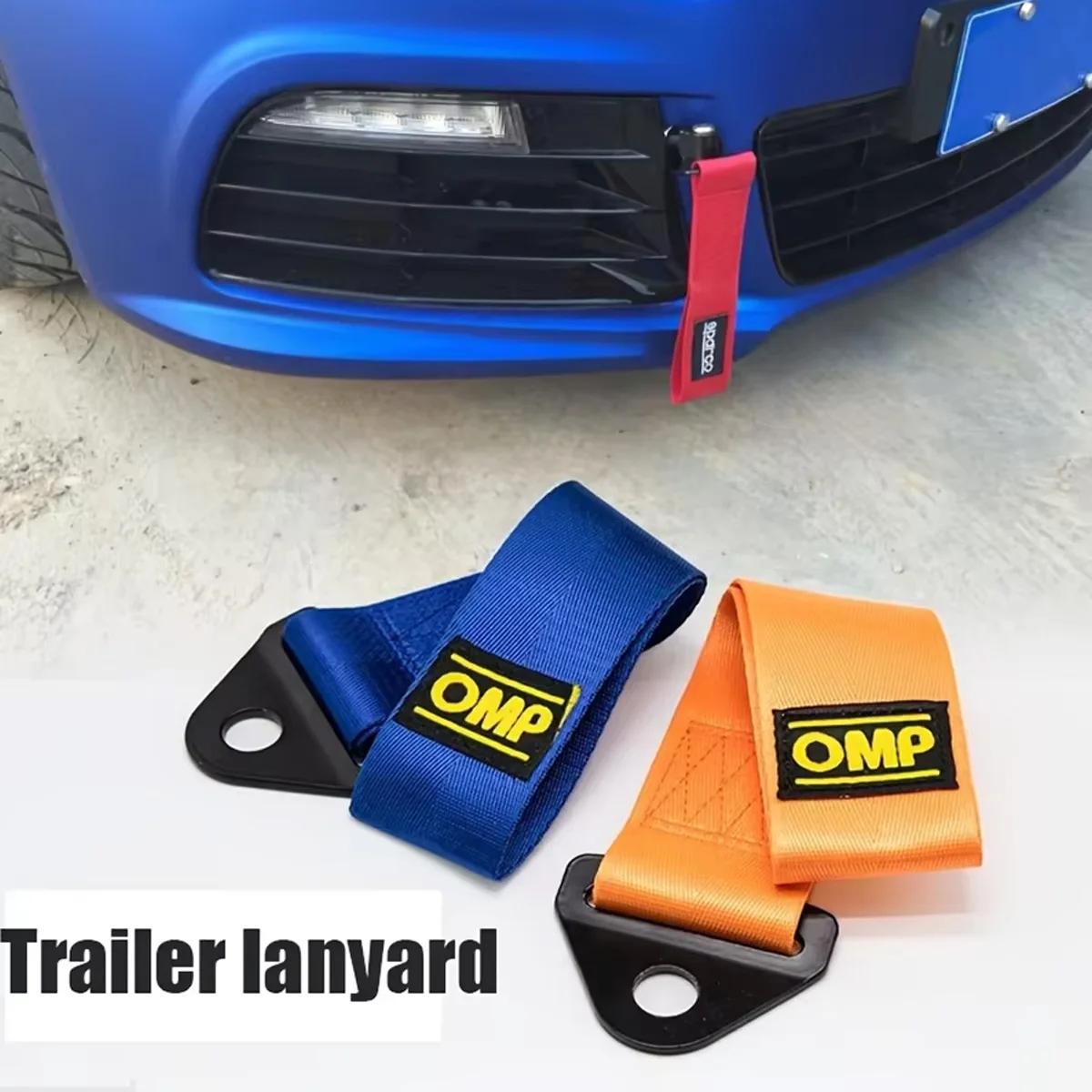 Universal Car Racing Tow Ropes Auto Trailer Ropes Auto Trailer Ropes Bumper Trailer Towing Strap High-Strength Nylon Tow Strap
