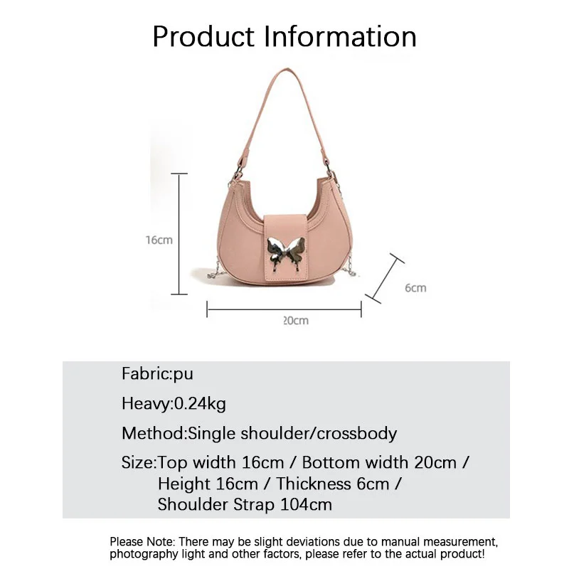 Butterfly Armpit Bag Gentle Texture Chain Bag Shoulder Bag Female