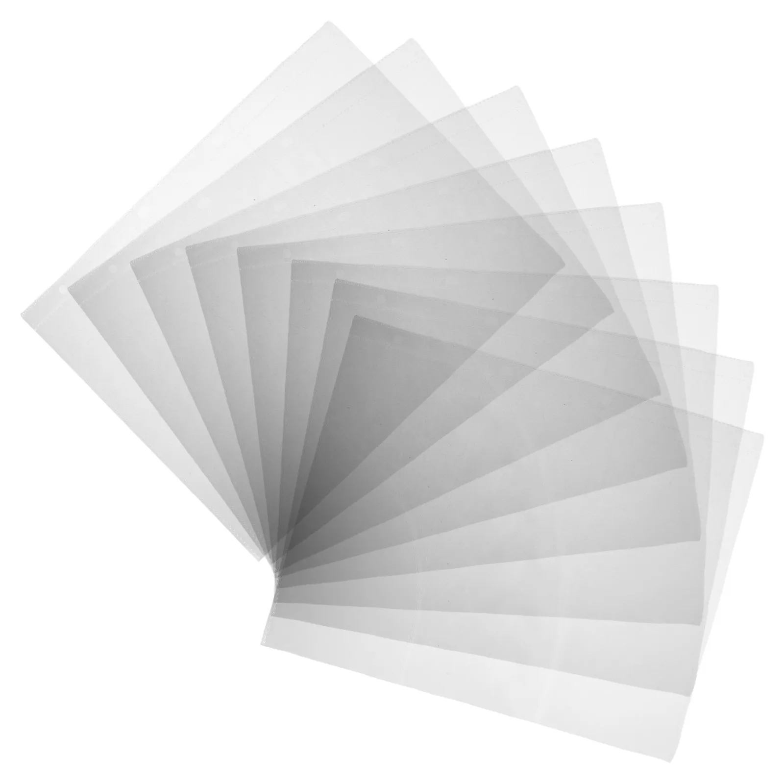 40Pcs PVC Transparent Refill Pages 4-Hole 3-Pocket Clear Sheets for Money Organizer Banknote Collection Album Invoice Storage