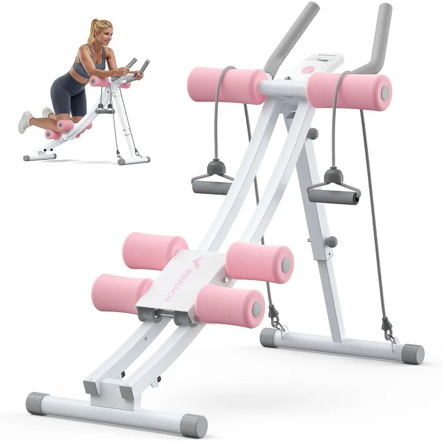 Ab Machine, Adjustable Dual Track Ab Trainer, Ab Workout Equipment