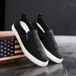 New Autumn Men's Vulcanized Shoes Canvas Shoes Slip-on Shoes  Men's Casual Breathable Loafers Soft-soled Shoes Sneakers