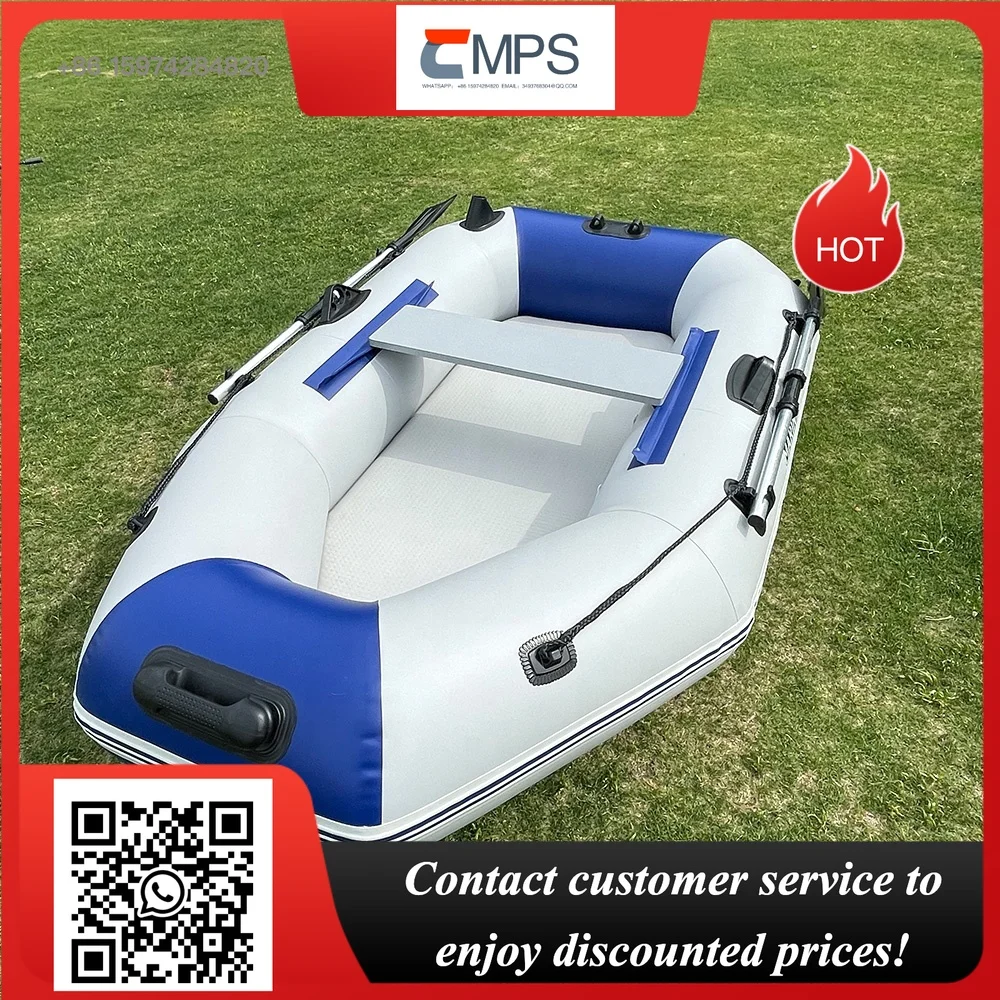 2 Person Inflatable Boat 3 Layer PVC Fishing Vessel Laminated Wear-resistant Rowing Canoe