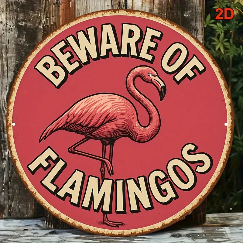 2D Flat, 1pc 8x8 Inch Round Vintage Aluminum Sign - 