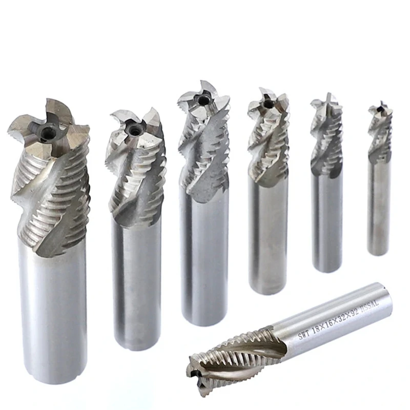 M6-M20 Wave Milling Cutter 4 Flutes 6-20mm HSS-AL Wave Rough End Mill CNC Machine Tool Router Bit