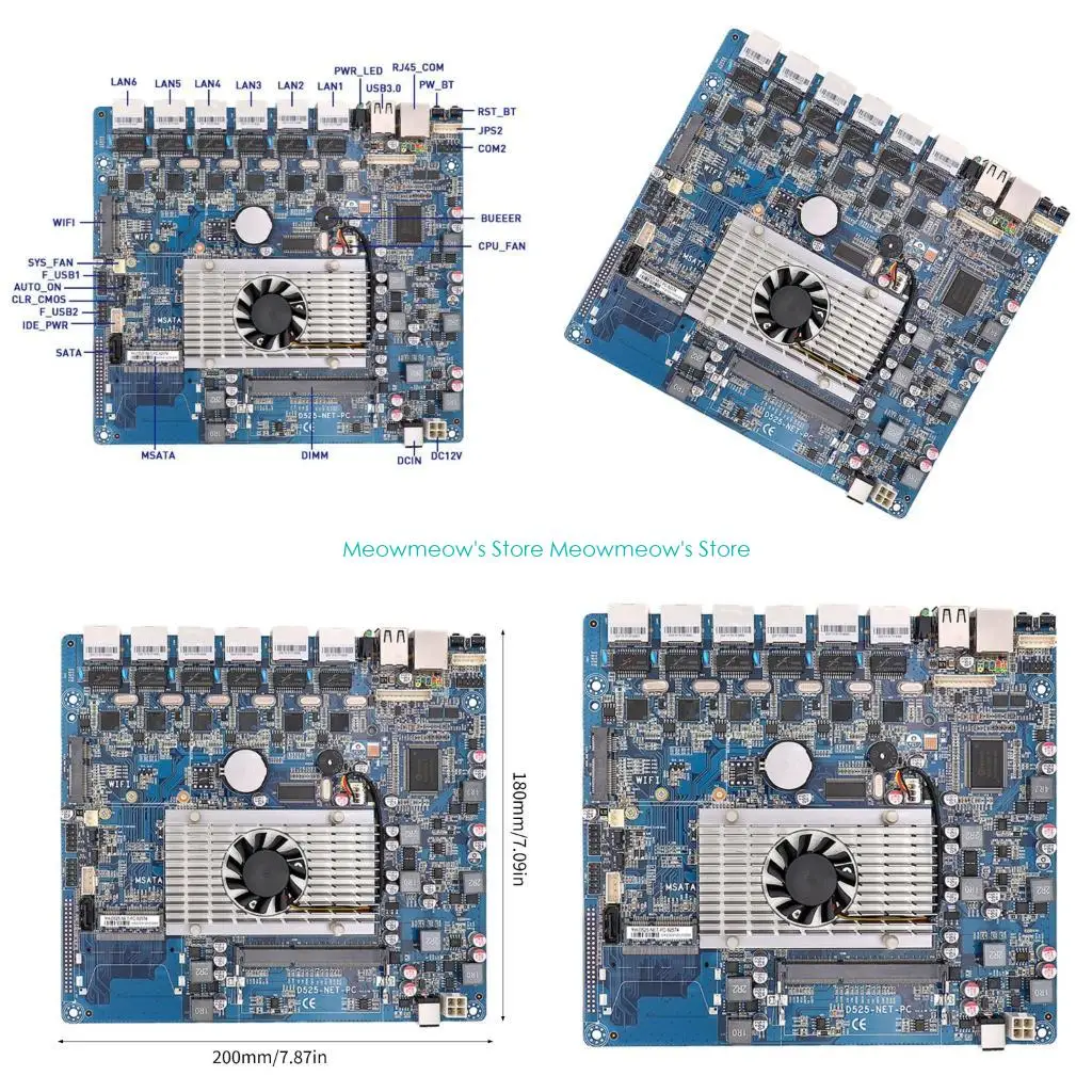 W91A D525 Computer Motherboards with Low Power Consumption and Gigabit Ethernet for Networking Routers and Virtual Machines