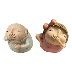 Vulgar Figurine Bathroom Decoration Creative Weird Decor Modern Art Statue Kitschy Figurine Holding Nose Bathroom Statue