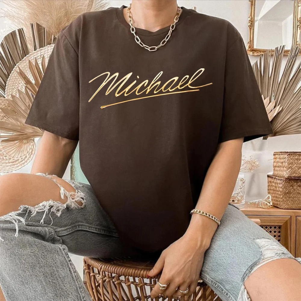 2026 MJ Michael Movie Shirt King of Pop Tribute Music Gift Tee Vintage 90s Styles Beat It T-shirt Short Sleeve Trendy Tops Gift