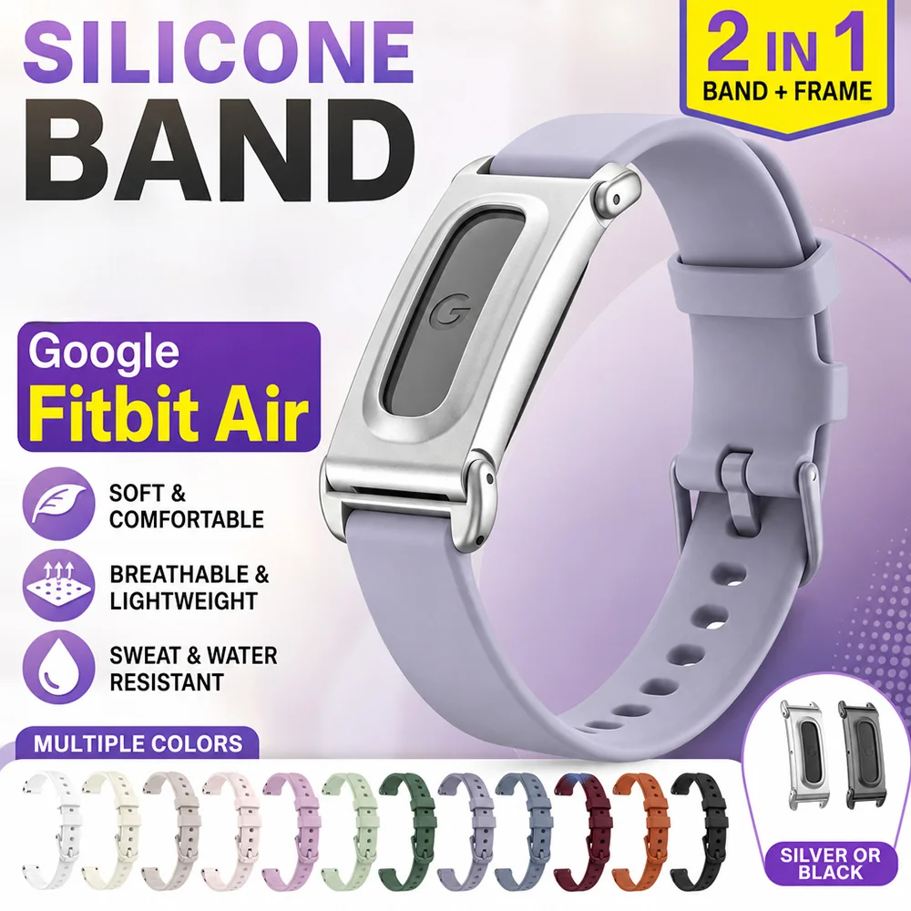 New Combination Silicone Watch Strap for Google Fitbit Air Wrist Accessory Comfort Sport Replacement Band for Google Fitbit Air