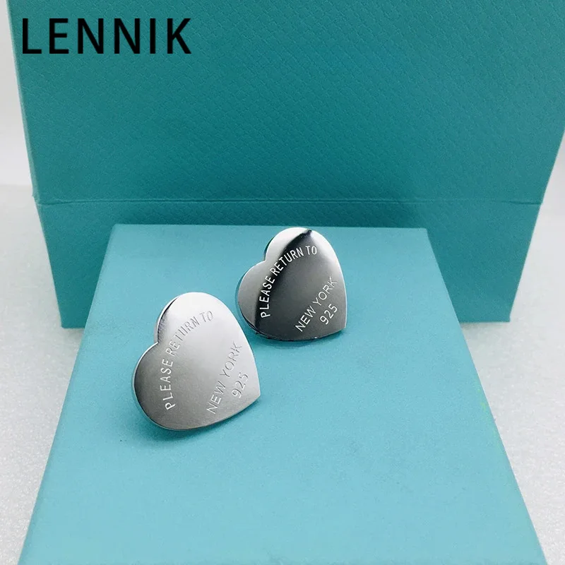 LENNIK Popular 18K Gold Plated Heart-Shaped Stud Earrings Available for Decorative Wearable Accessories Women Classic Gifts