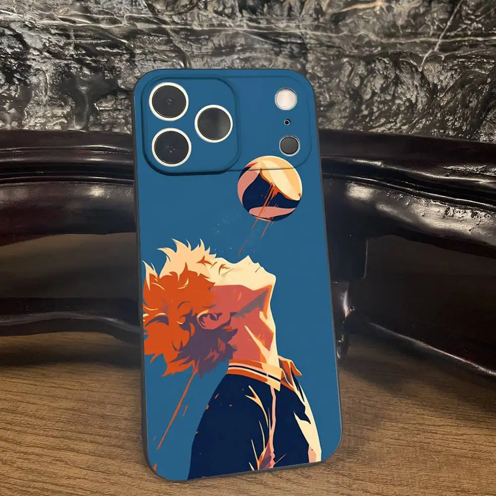 حافظة H-Haikyuu Anime K-Karasuno لهاتف iPhone 17,16,15,14,13,12,11 Plus,Pro Max,XS,X,XR,SE,Mini,8,7,غطاء أسود من السيليكون الناعم #5