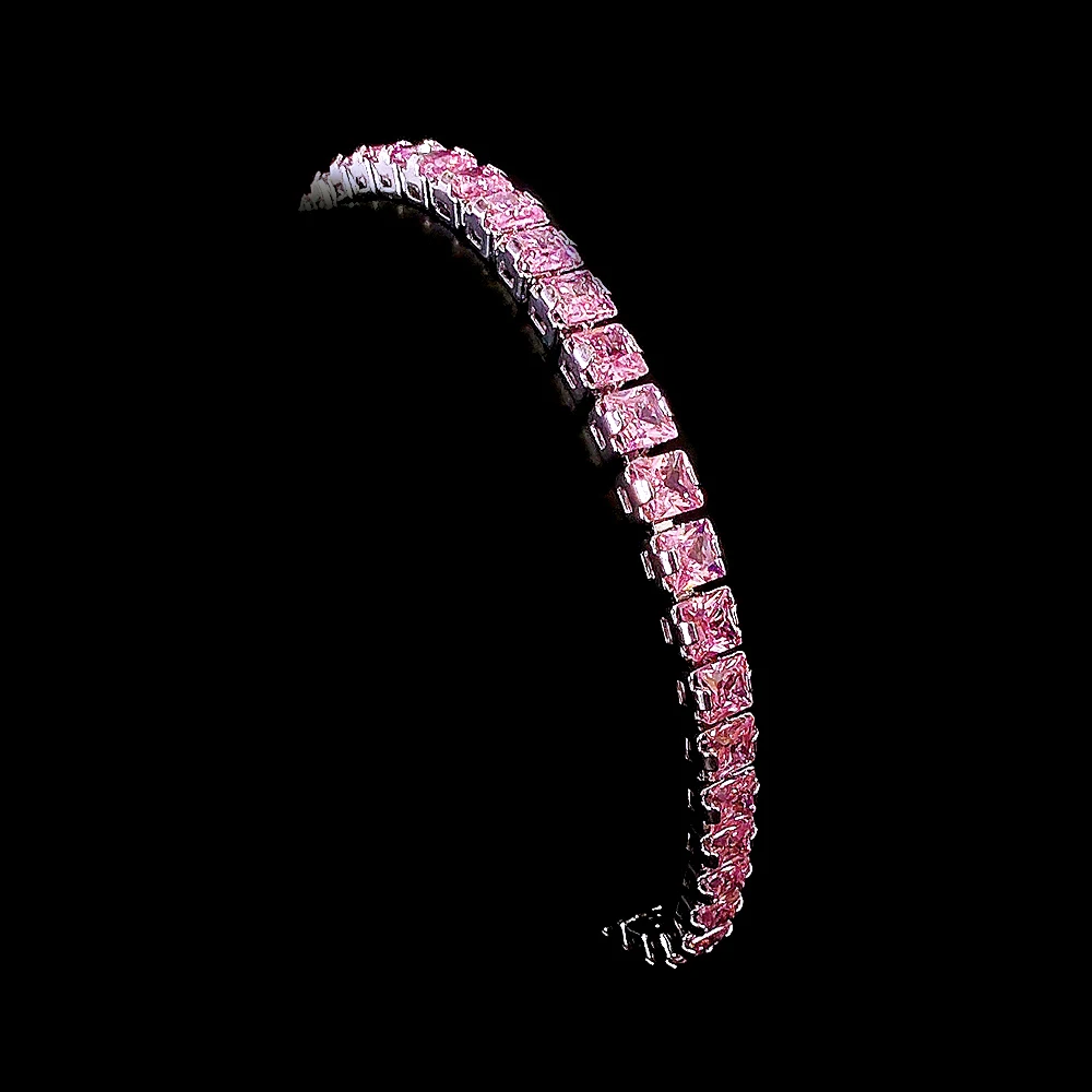 2023 جديد الوردي اللون الأميرة سوار الإسورة للنساء هدية للذكرى السنوية المجوهرات بالجملة S7207