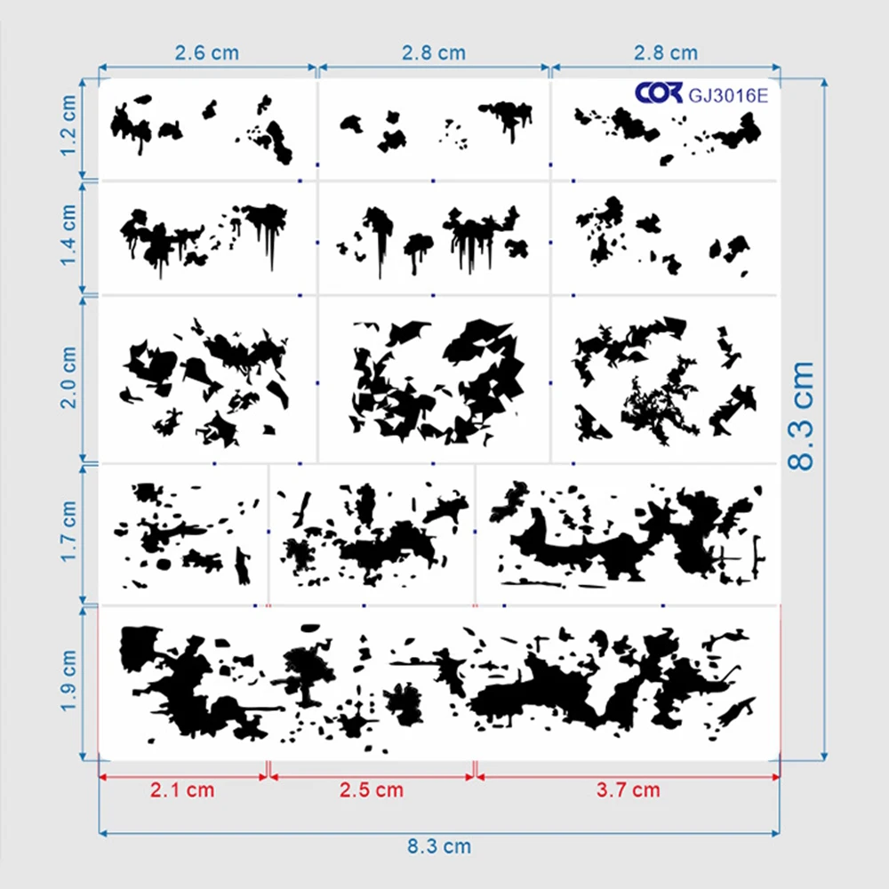 泥飛散風化エアブラシステンシルツール 1/32 1/35 1/48 1/72 モデルモデル DIY 装飾風化用