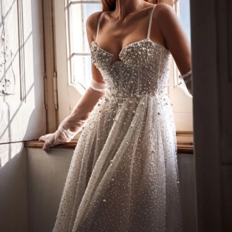Customized Ivory White Ball Gown Royal Wedding Dresses Long tail Tull crystal Big Pearl Decal applique Made Robe De