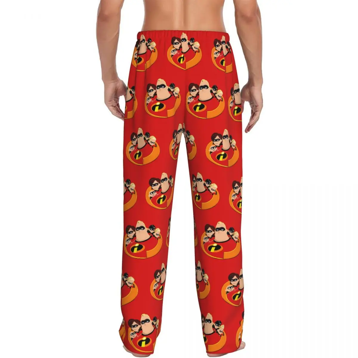カスタムインクレディブルパジャマパンツメンズスーパーヒーローフィルムパジャマラウンジスリープボトムスストレッチポケット付き