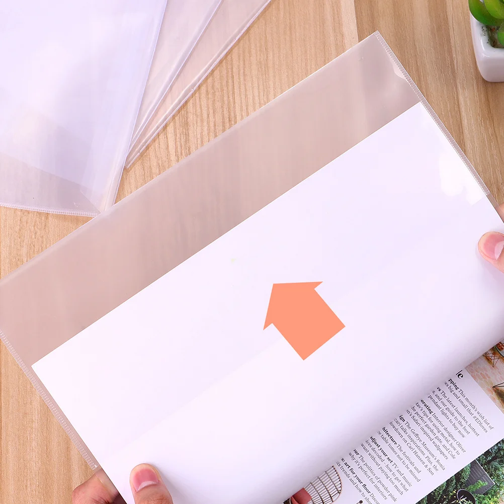 20pcs Waterproof Book Sleeve Clear Plastic Covers For Textbooks Notebook Protector Transparent Folder Adjustable Cover For