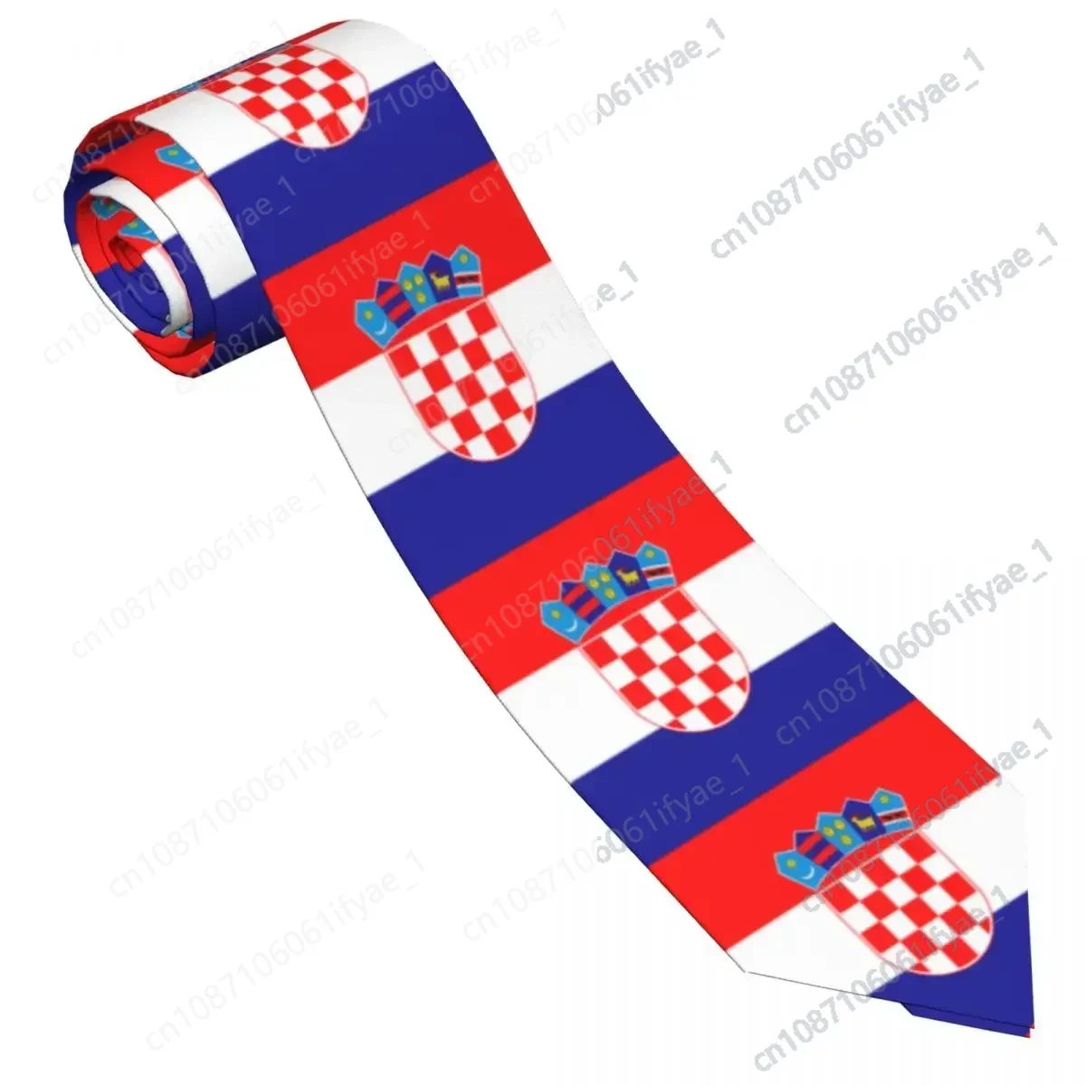 

Mens Tie Croatia Flag Emblem Neck Ties Stripe Kawaii Funny Collar Tie Custom DIY Leisure High Quality Necktie Accessories