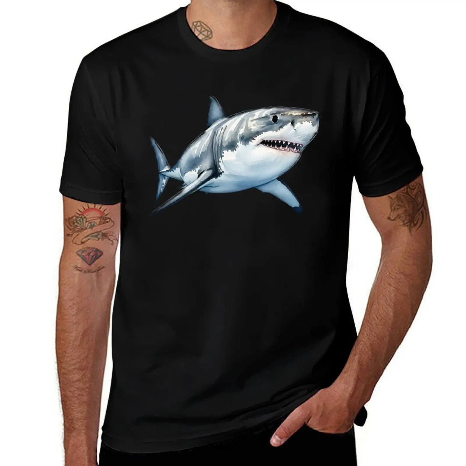 

Great White Shark T-Shirt cute tops affliction shirts sports fans t shirts for men cotton