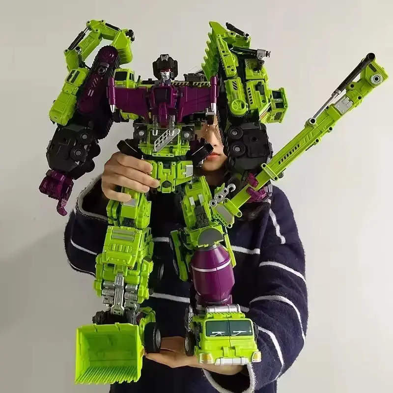 New Hot 6 In 1 Nbk 42cm Devastator Toy Transformation Ko Robot Car Combination Action Figure Excavator Blender Model Kid No Box