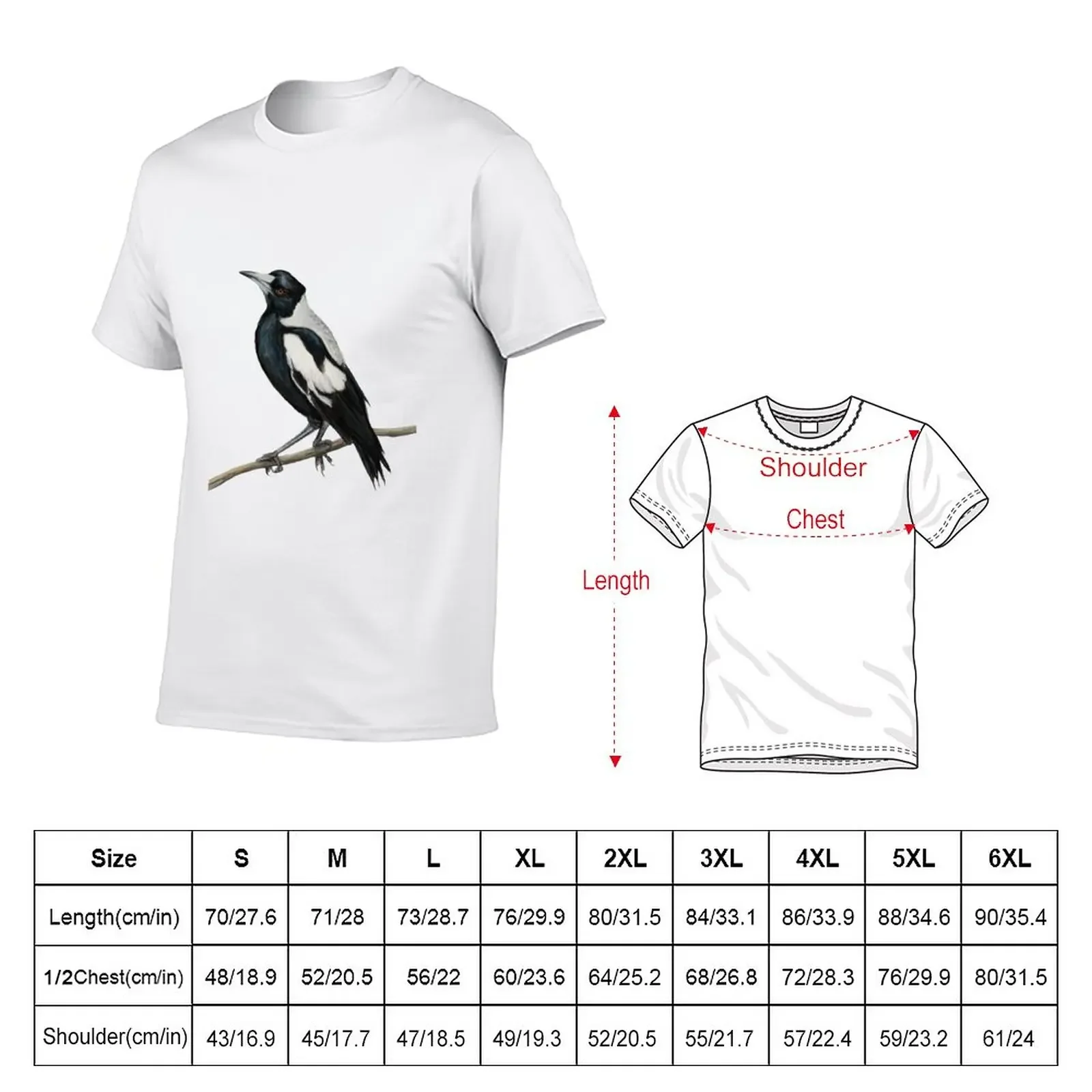 New Magpie art, Australian Magpie bird, bird art, drawing, Australiana, black and white T-Shirt Short t-shirt plain t shirts men