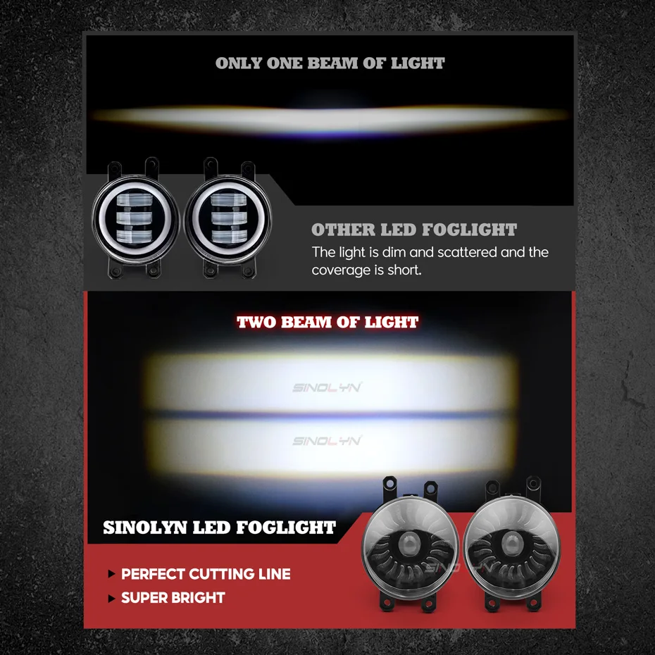 3.5 Inch LED Fog Lights For Toyota Corolla/Yaris/Hilux/Land Cruiser/Camry/Fortuner Turn Signal Fog Projector Lens Car Accessory