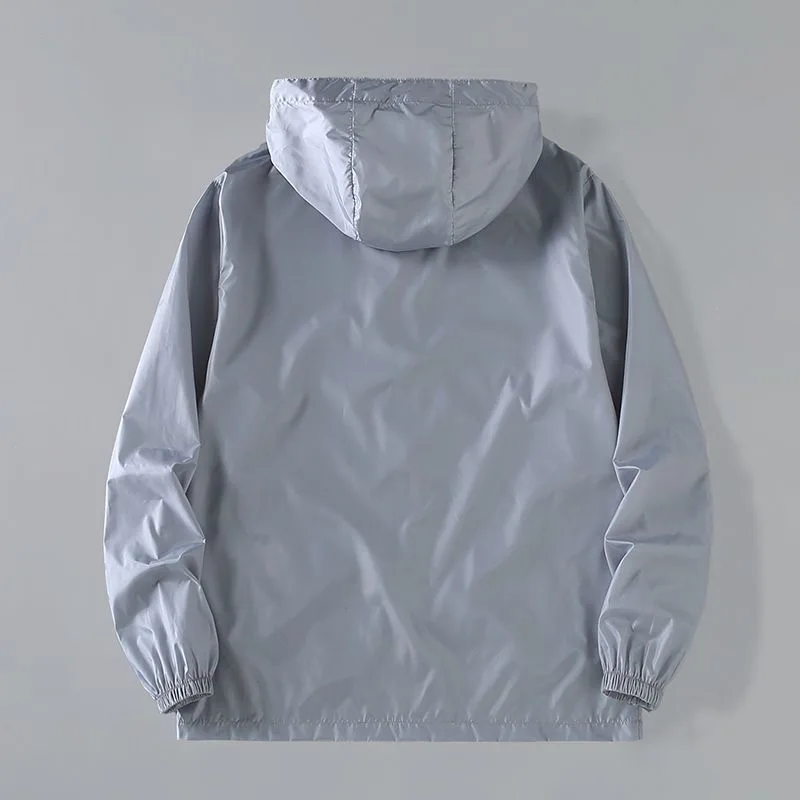 Men's High-End Summer Ice Silk Sun Protection Clothing Couple's Outerwear Breathable Quick-Dry Long Sleeve Hooded Jacket