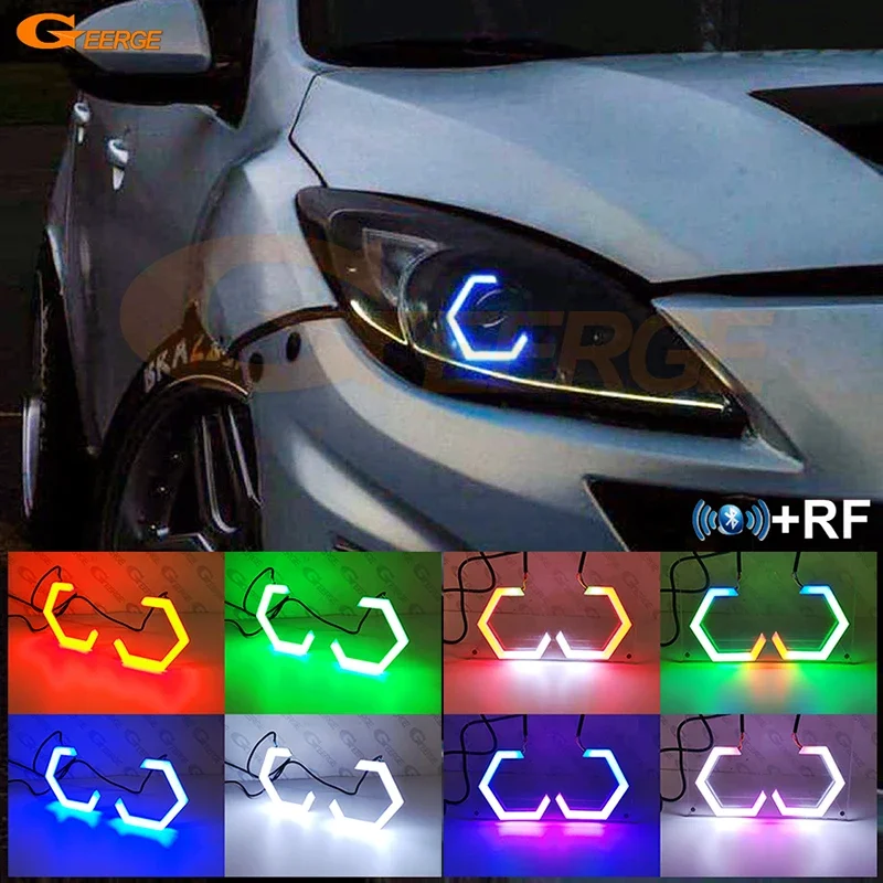 

For Mazda 3 Mazda3 BK BL Speed Mazdaspeed Day Light Bluetooth App Ultra Bright Multi Color RGB Led Angel Eyes Hex Halo Rings