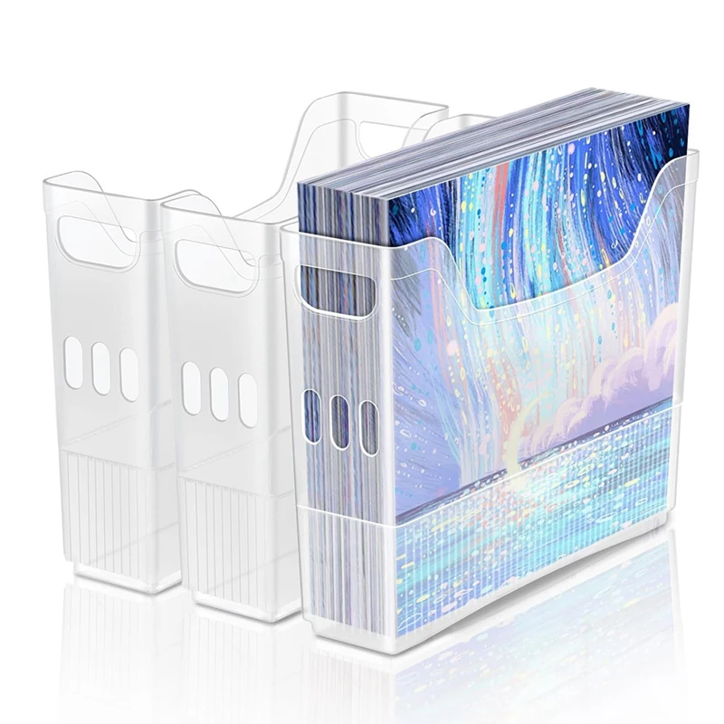 منظم ورق قصاصات مكون من 3 قطع مع عجلات مقاس 30 × 30 بوصة منظم ورق قصاصات بلاستيكي شفاف، تخزين حرفي متين