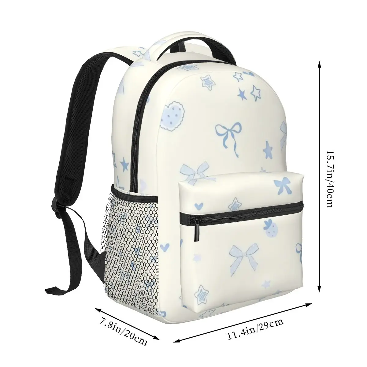 Blue Bows On A White Backdrop Backpack Student Boys Girls BookBag Children School Bag Computer Shoulder Bags for Men Women